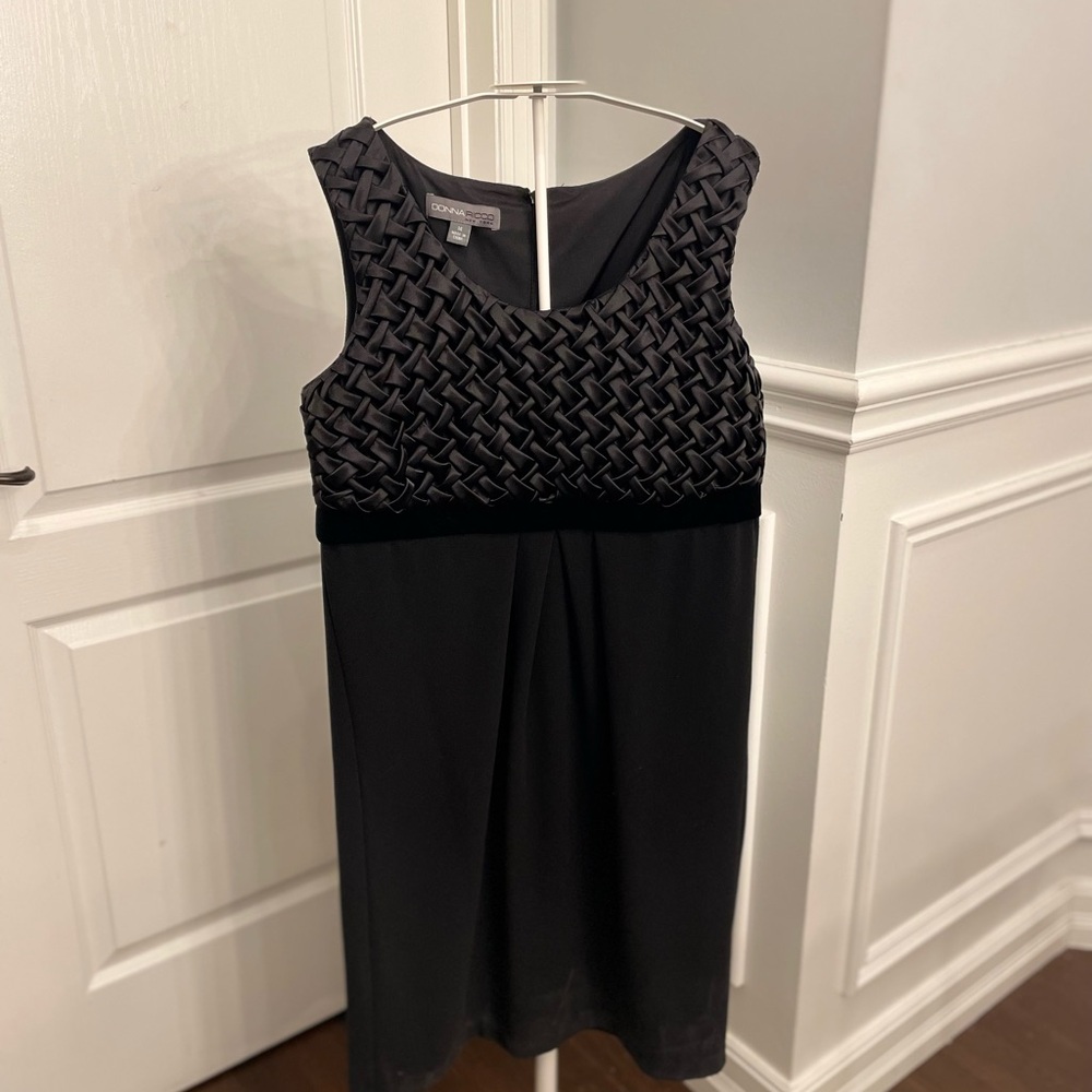 Donna Ricco Black Woven Bodice Dress
